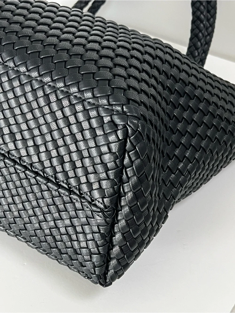 Moda Luxe Black Woven Large Tote Bag + Pouch NWT